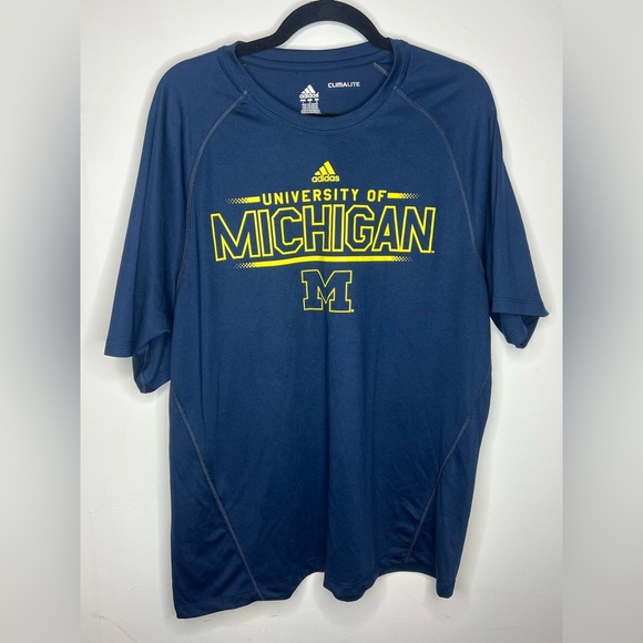 Adidas University of Michigan Athletic Shirt Men's Large Blue U of M Wolverines - Picture 1 of 6